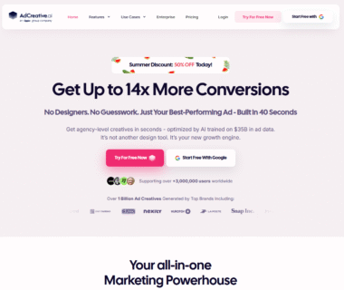 AdCreative AI Homepage