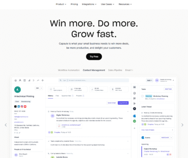 Capsule CRM Homepage
