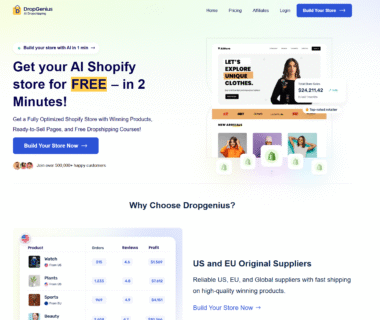 DropGenius Homepage