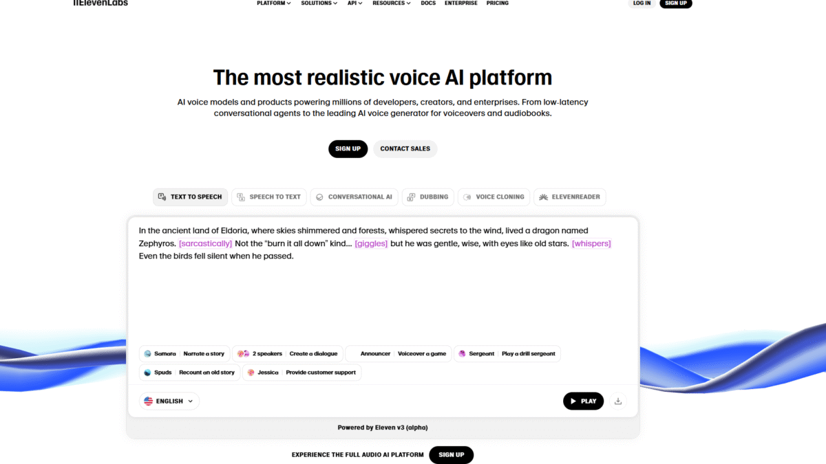 ElevenLabs Homepage