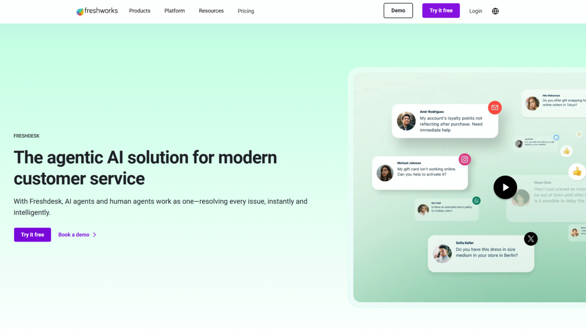Freshdesk Homepage