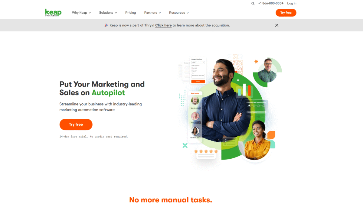 Keap Homepage