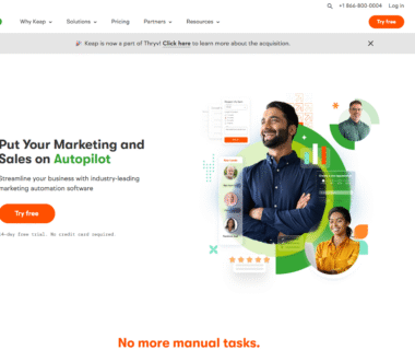 Keap Homepage