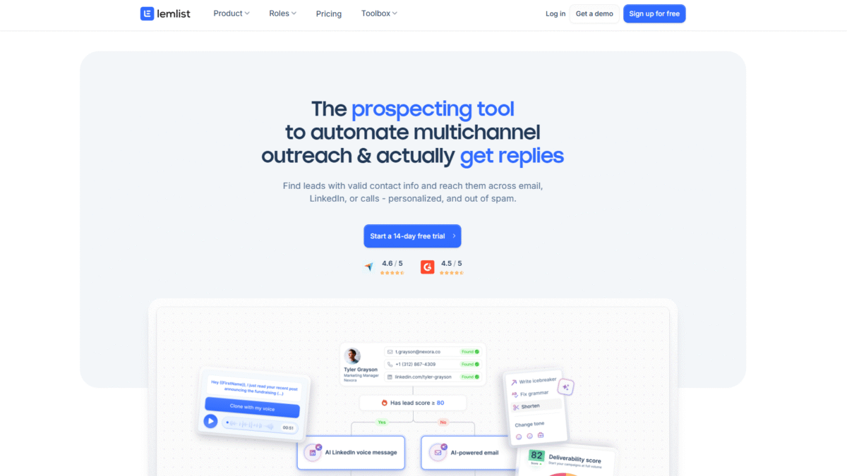 Lemlist Homepage