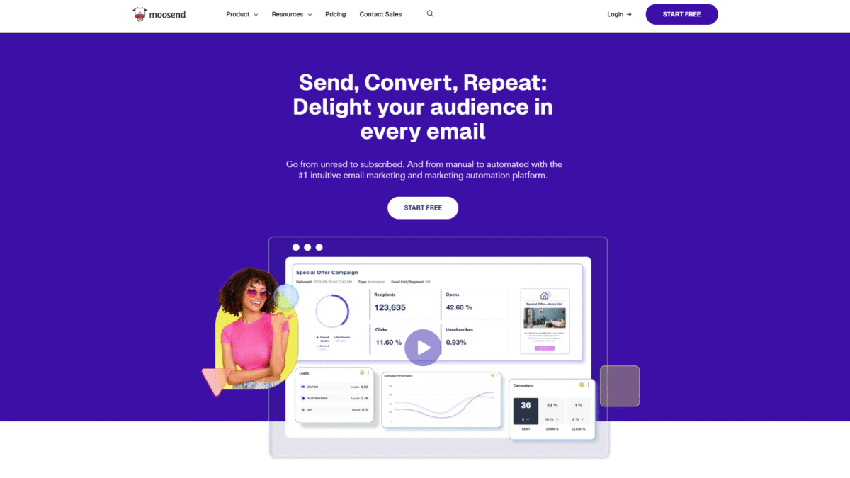 Moosend Homepage