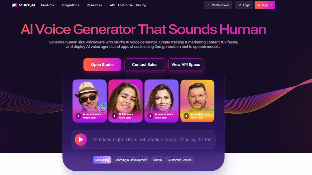 Murf AI Homepage