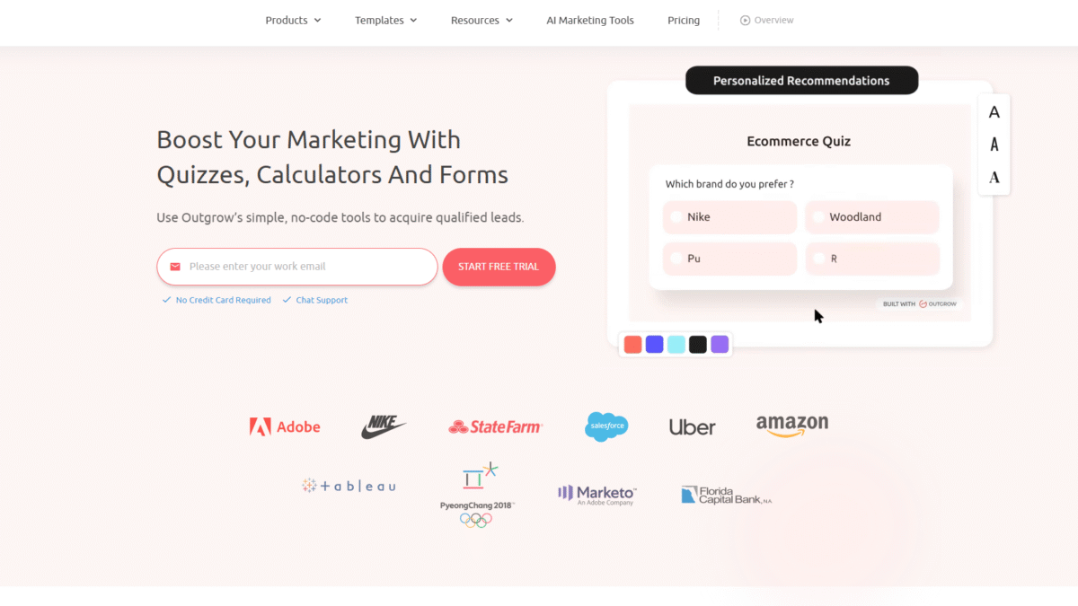 Outgrow Homepage