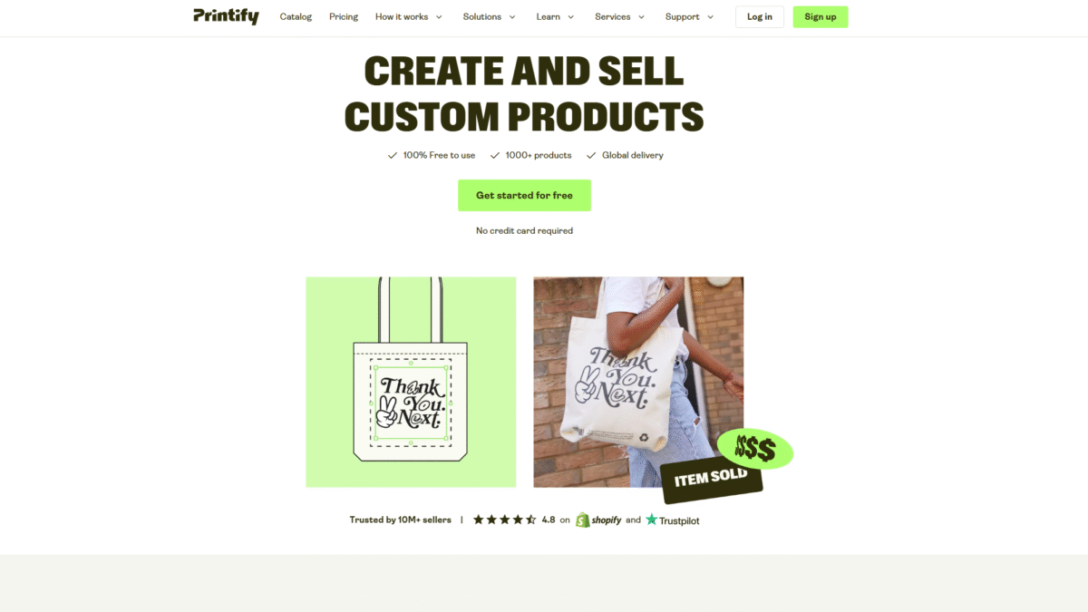 Printify Homepage