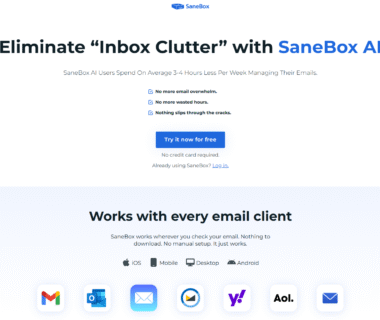 Sanebox Homepage