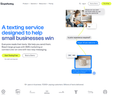 SimpleTexting Homepage