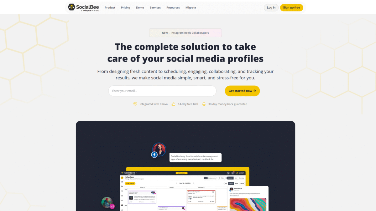 SocialBee Homepage