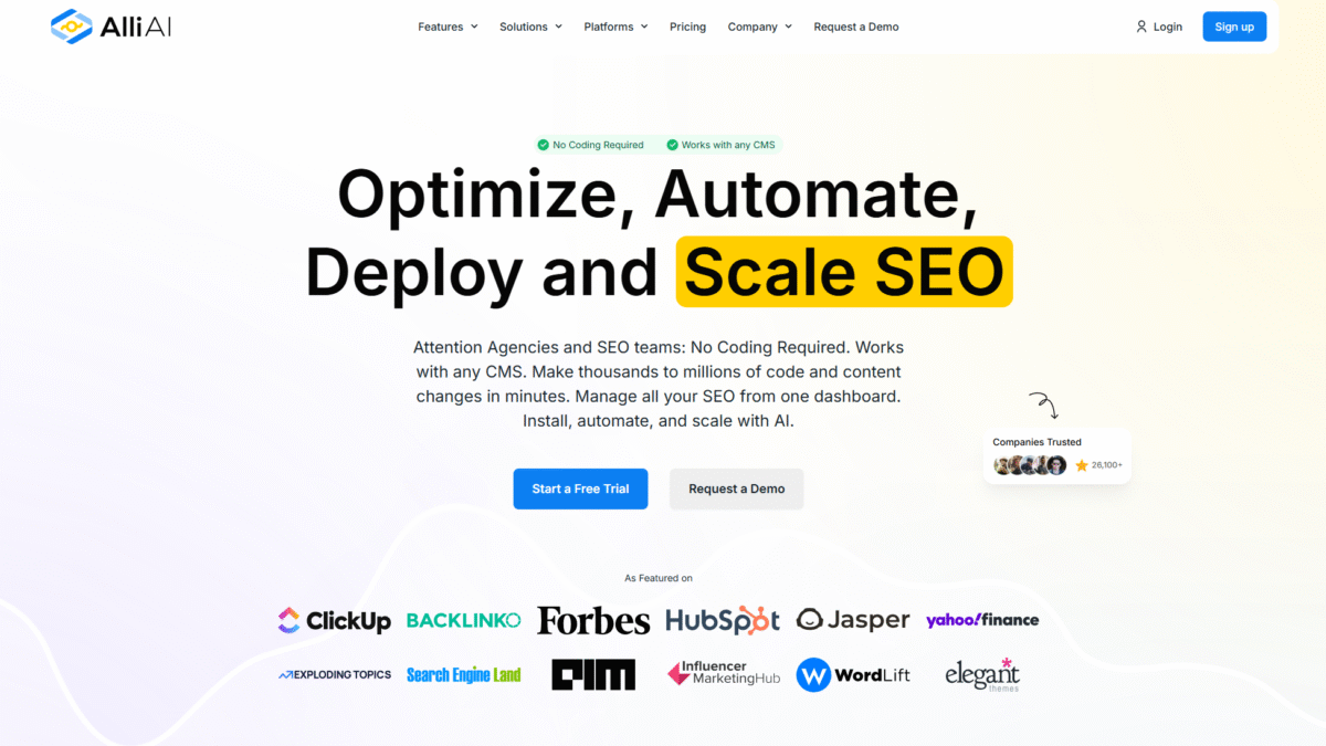 Alli AI Homepage