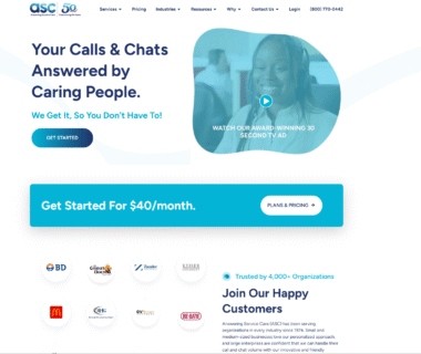 Answering Service Care Homepage