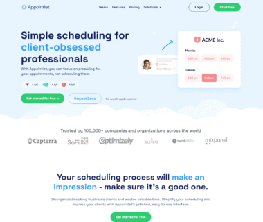 Appointlet Homepage