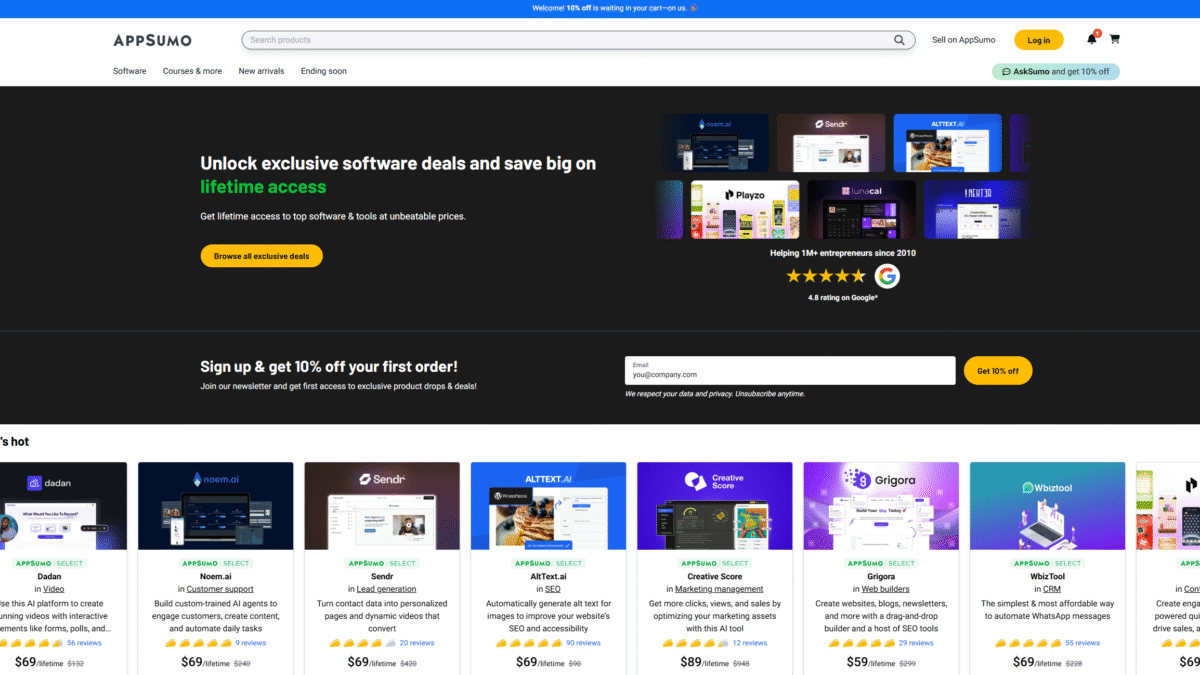 Appsumo Homepage