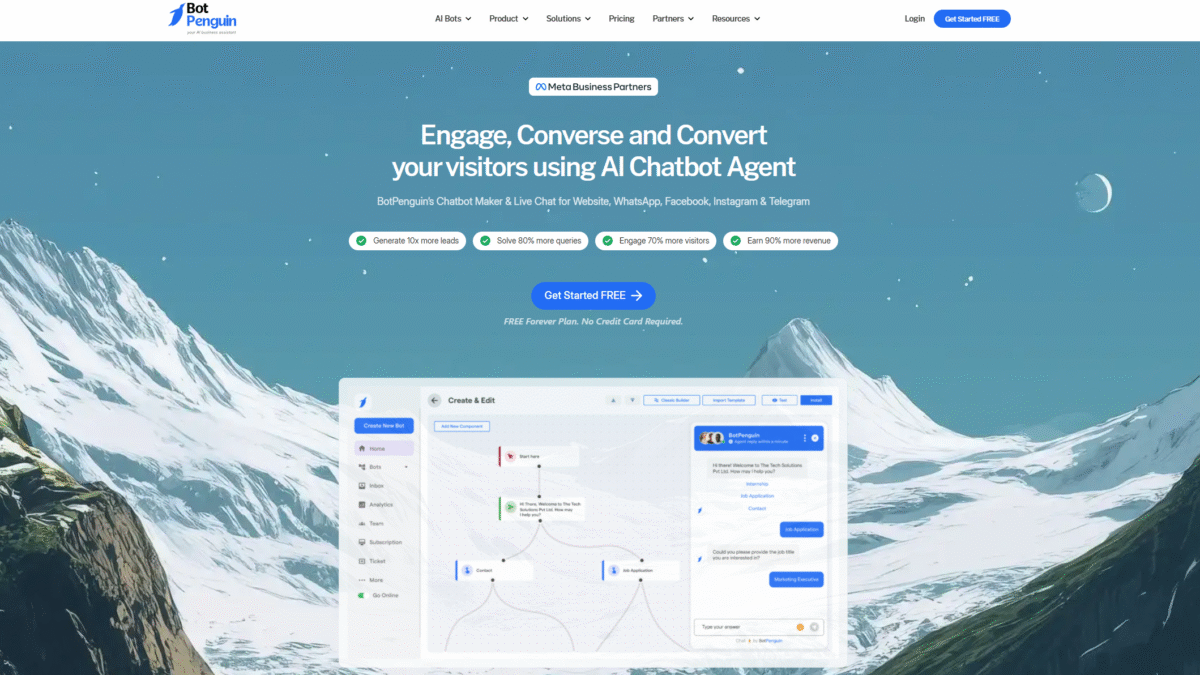 BotPenguin Homepage