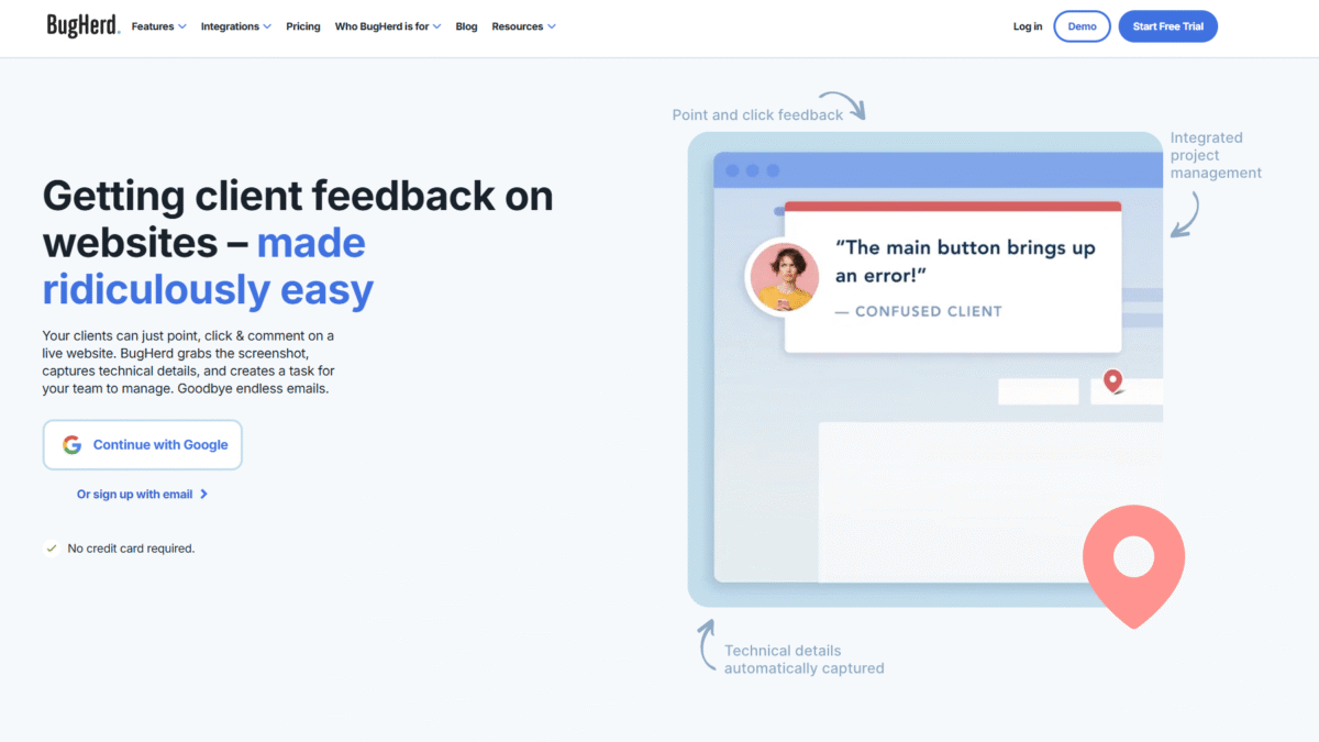 BugHerd Homepage