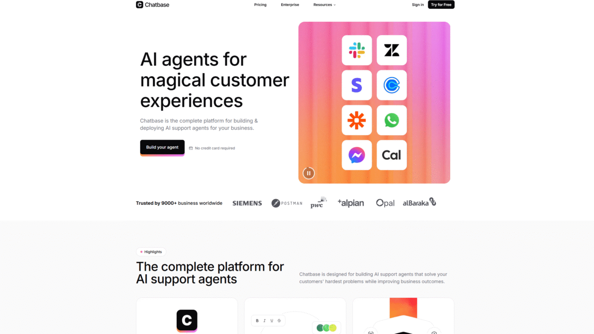 Chatbase Homepage