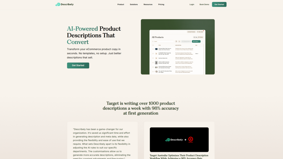 Describley Homepage