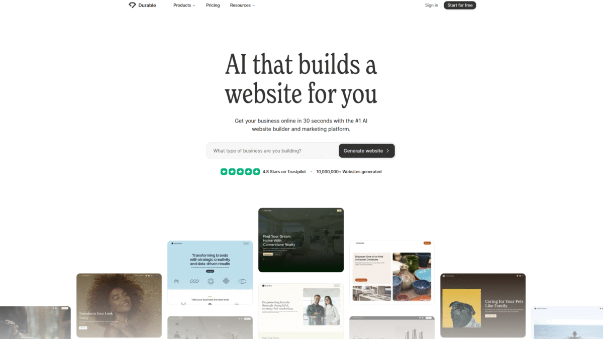 Durable Homepage