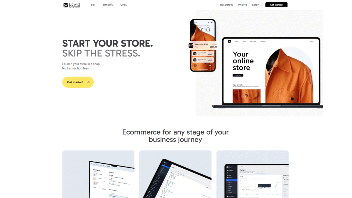Ecwid Homepage