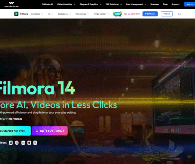 Filmora Homepage