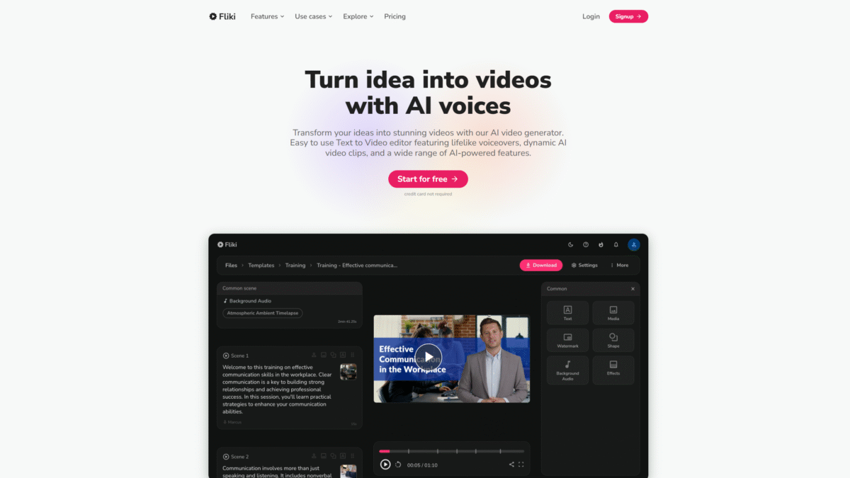 Fliki Homepage