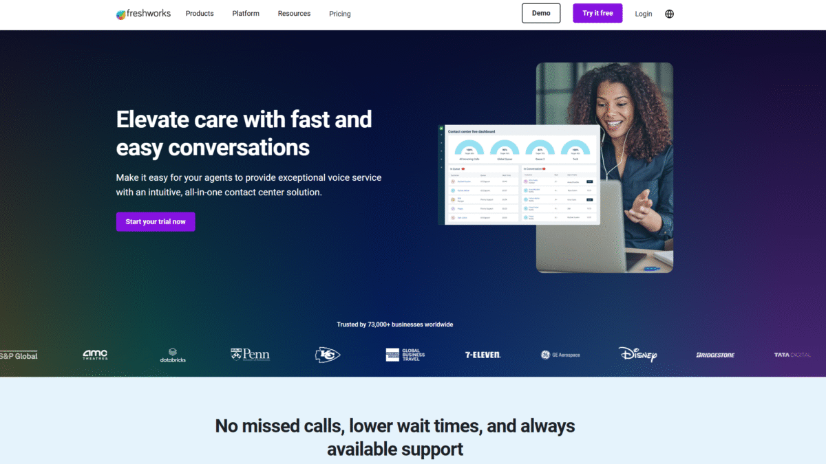Freshcaller Homepage