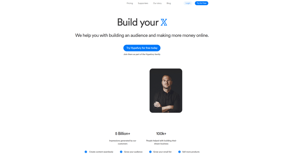 Hypefury Homepage