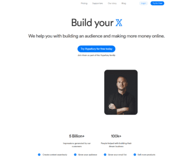 Hypefury Homepage