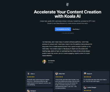 Koala AI Homepage