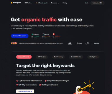 Mangools Homepage