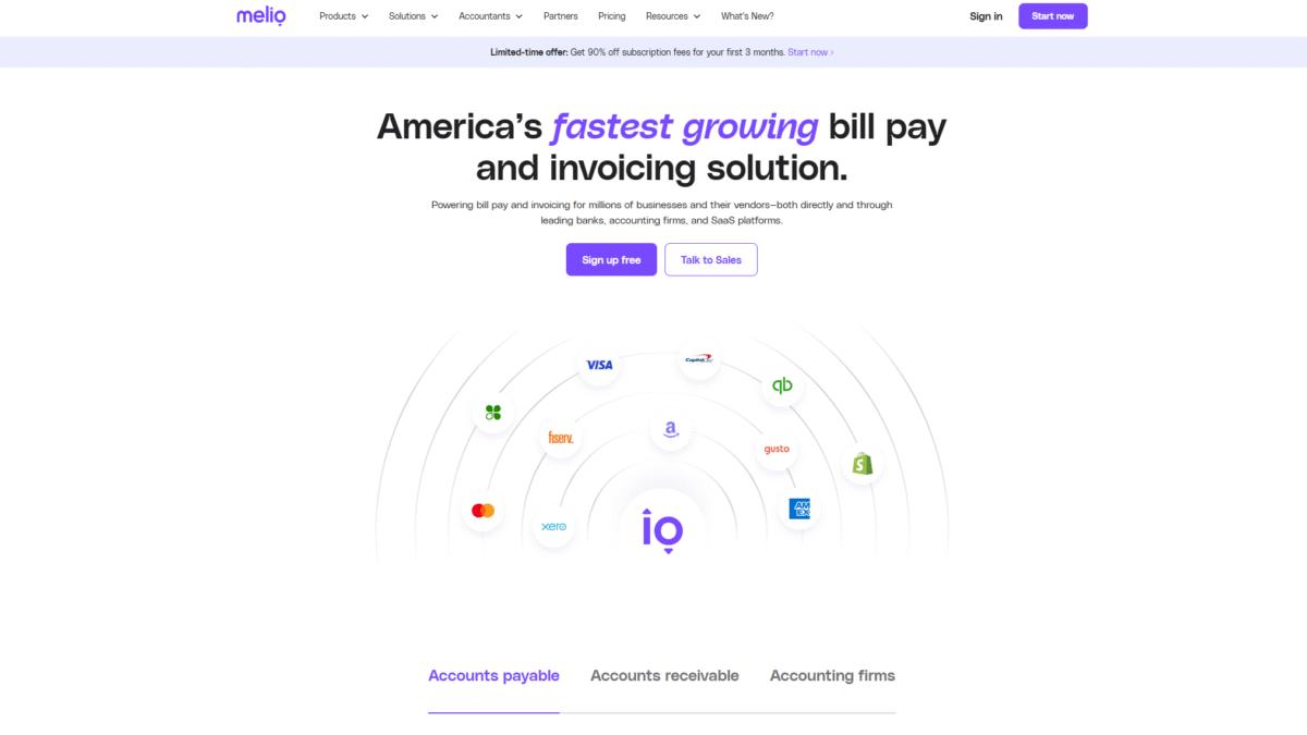 Melio Homepage