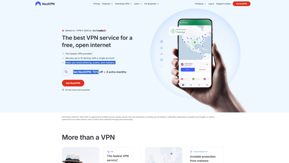 NordVPN Homepage
