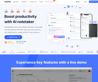 Notta AI Homepage