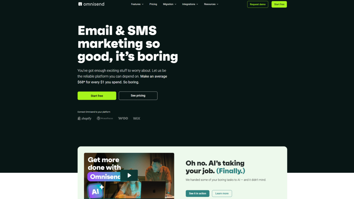 Omnisend Homepage