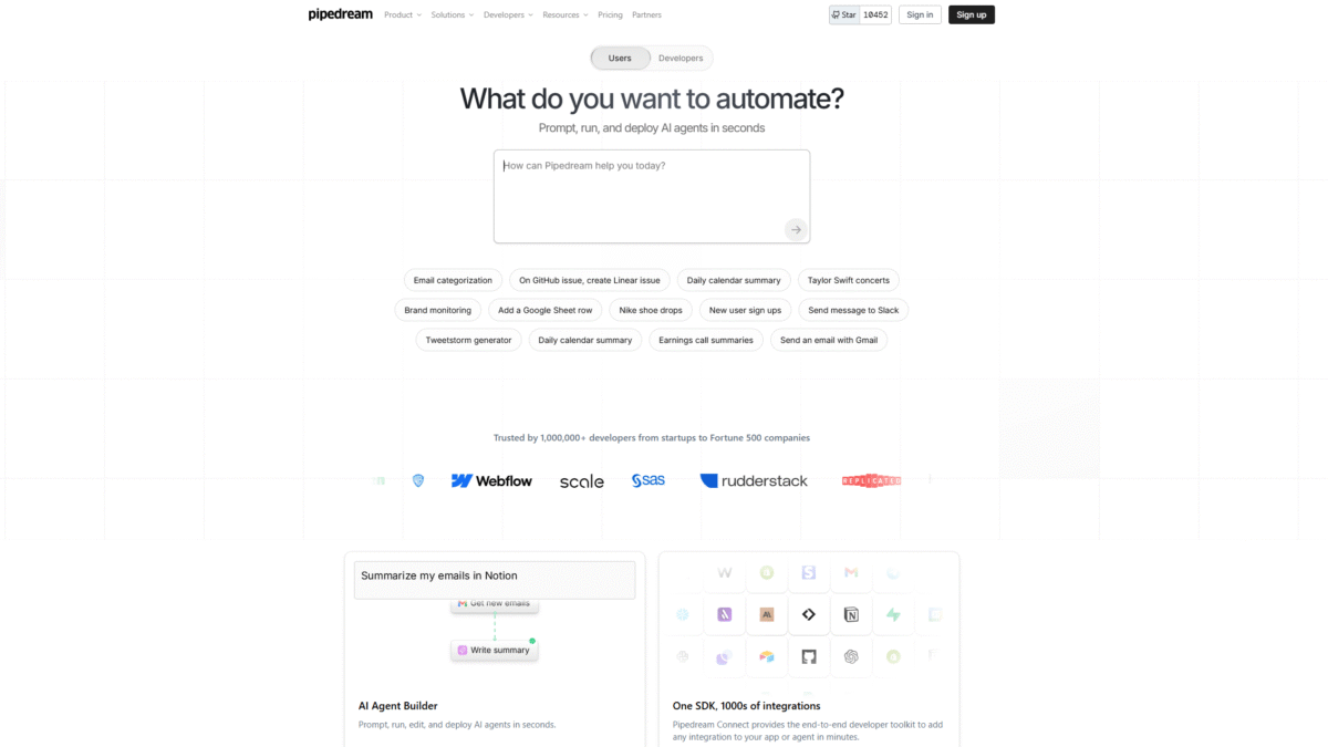 Pipedream Homepage