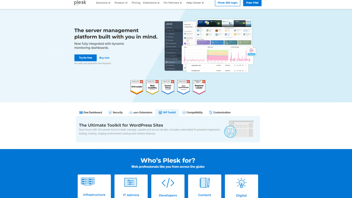 Plesk Homepage