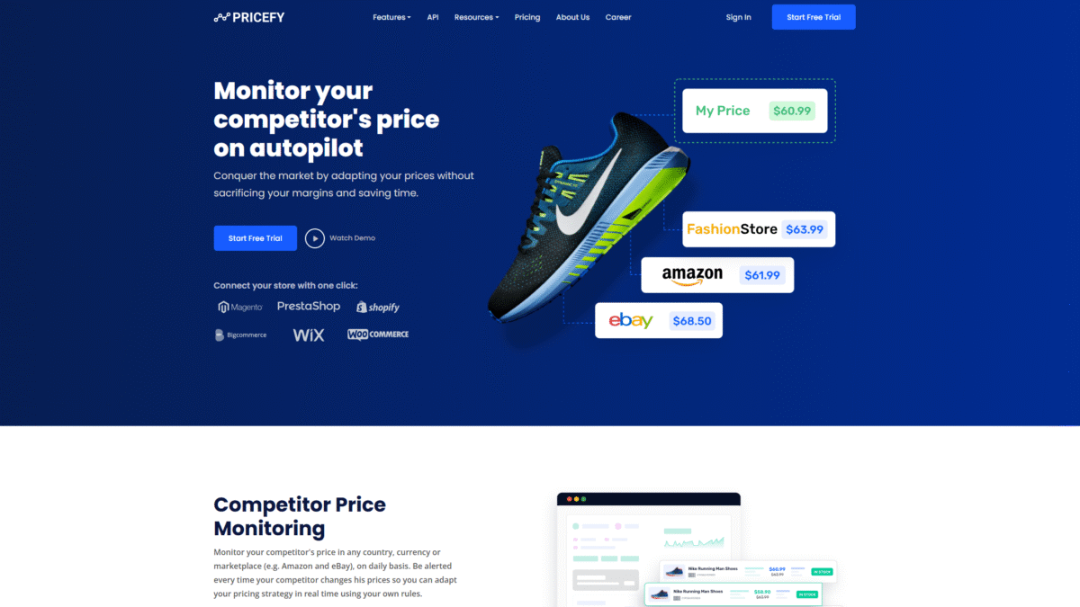 Pricefy Homepage