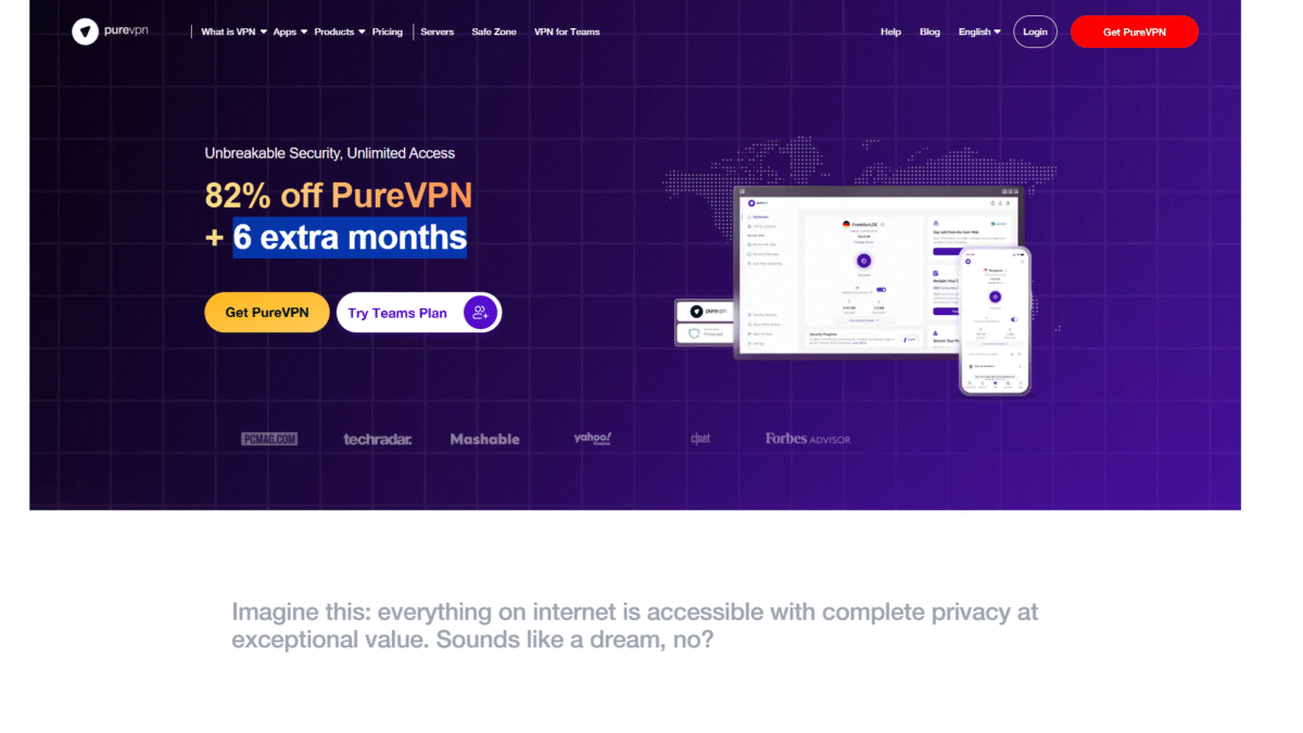 PureVPN Homepage