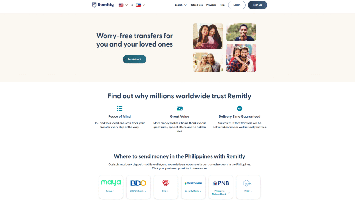 Remitly Homepage