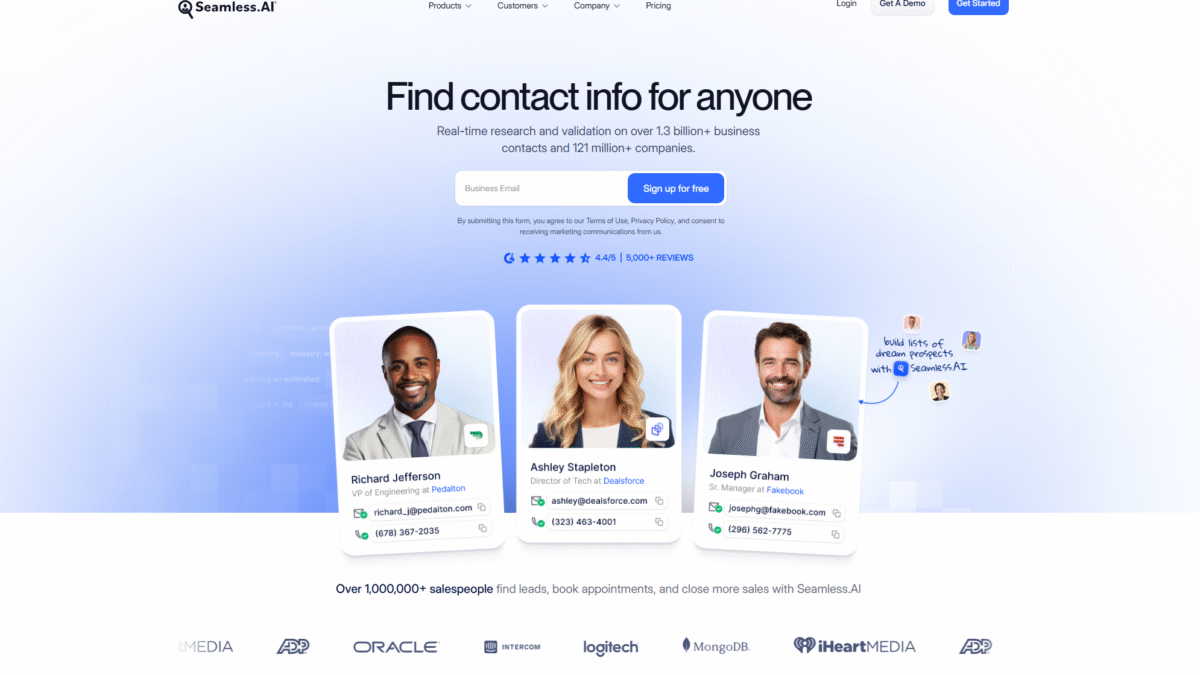 Seamless AI Homepage