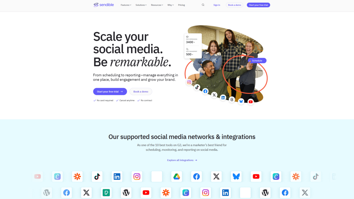 Sendible Homepage