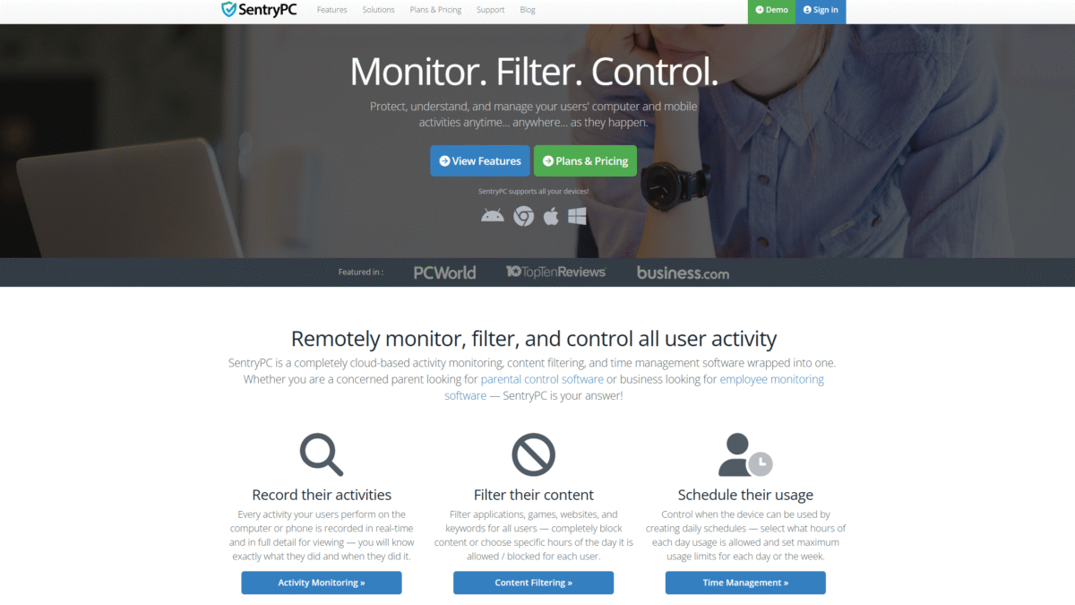 SentryPC Homepage