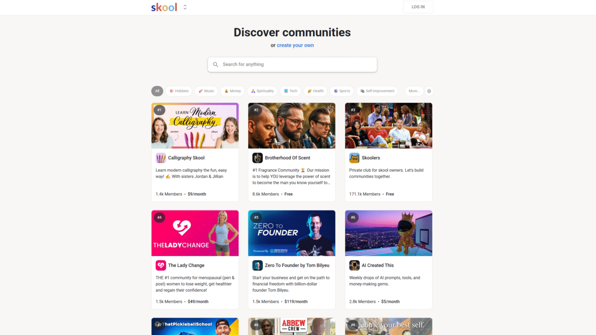 Skool Homepage