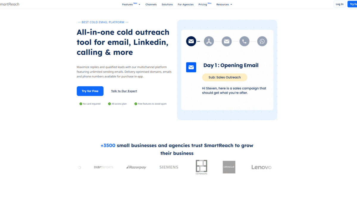 SmartReach Homepage