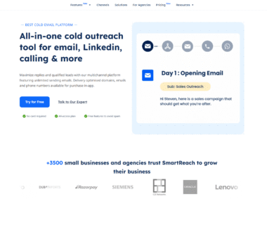 SmartReach Homepage