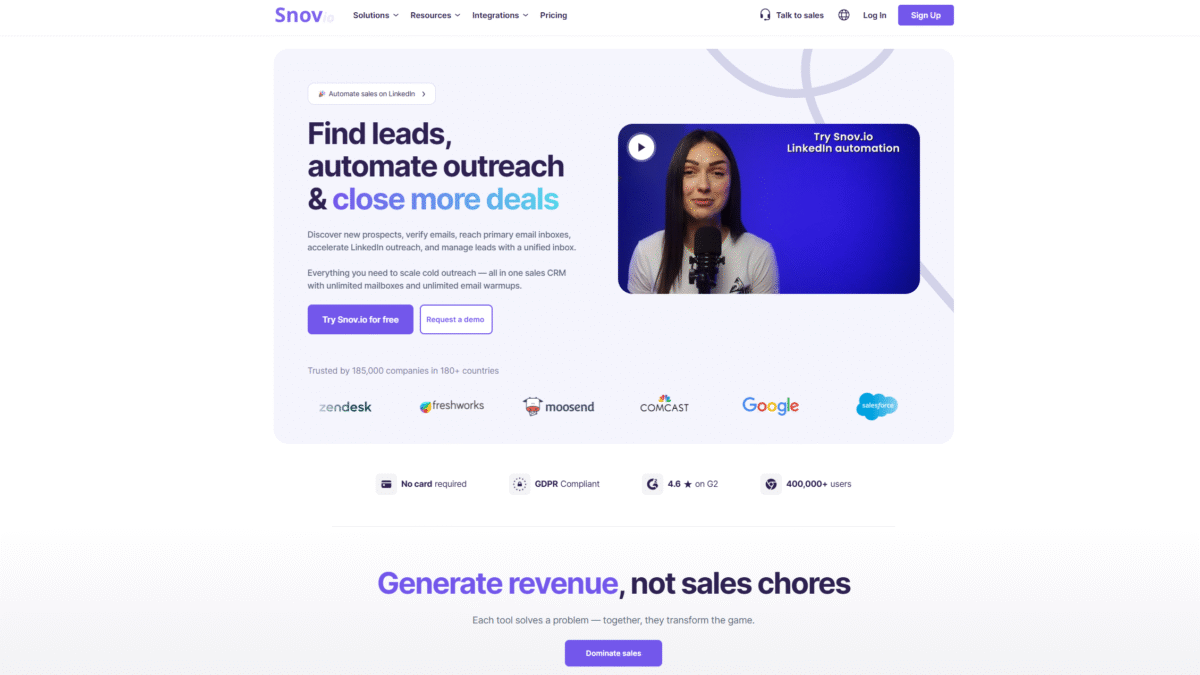 Snov Homepage