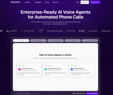 Synthflow Homepage