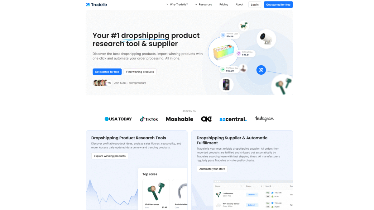 Tradelle Homepage